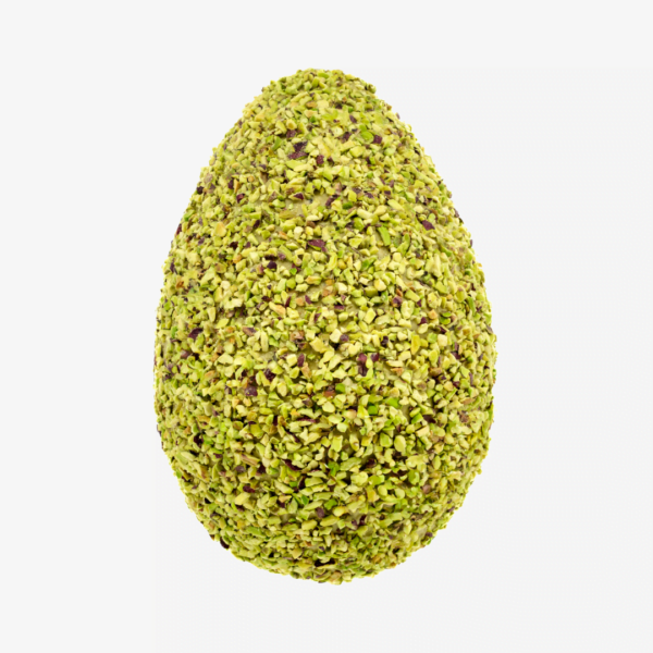 UOVO DI PASQUA ARTIGIANALE DI CIOCCOLATO AL PISTACCHIO E GRANELLA DI PISTACCHIO